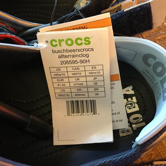 NEW Busch Beer x Crocs Classic All Terrain Clog Mens 8 Womens 10 Blue Comfort - Picture 10 of 10